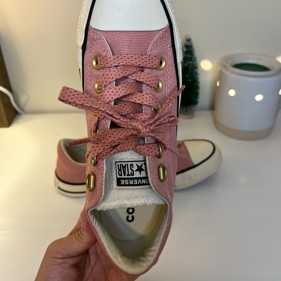 Converse All Star Pink With Gold Details and Sherpa Tongue - Picture 5 of 9